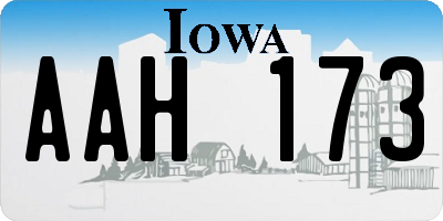 IA license plate AAH173