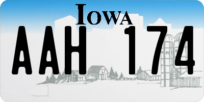 IA license plate AAH174