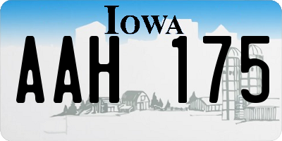 IA license plate AAH175