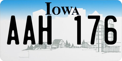 IA license plate AAH176