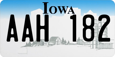 IA license plate AAH182