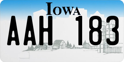 IA license plate AAH183