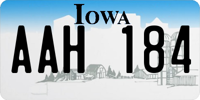 IA license plate AAH184