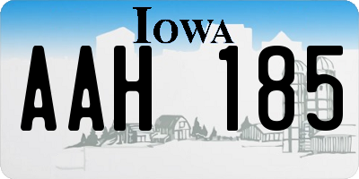 IA license plate AAH185