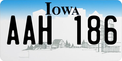 IA license plate AAH186