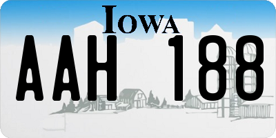 IA license plate AAH188