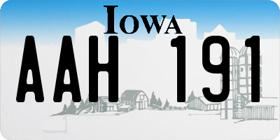 IA license plate AAH191