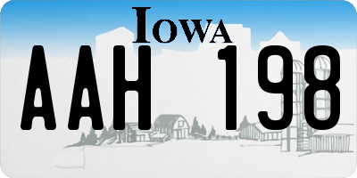 IA license plate AAH198