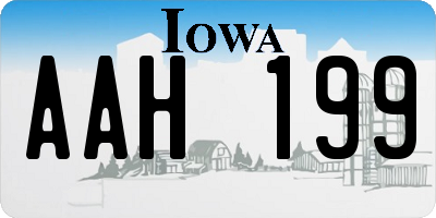 IA license plate AAH199