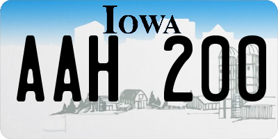 IA license plate AAH200