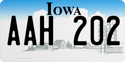 IA license plate AAH202