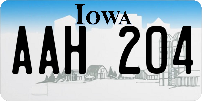 IA license plate AAH204