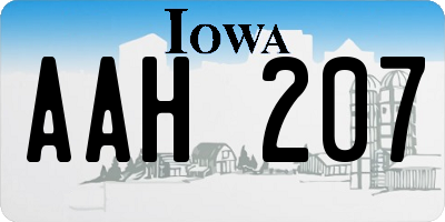 IA license plate AAH207