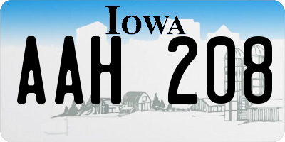 IA license plate AAH208