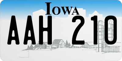 IA license plate AAH210