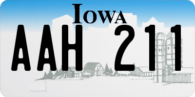 IA license plate AAH211