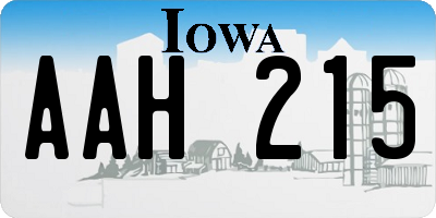 IA license plate AAH215