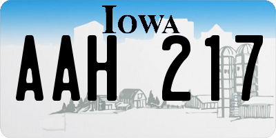 IA license plate AAH217