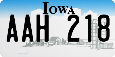 IA license plate AAH218