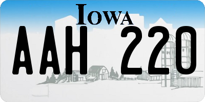 IA license plate AAH220