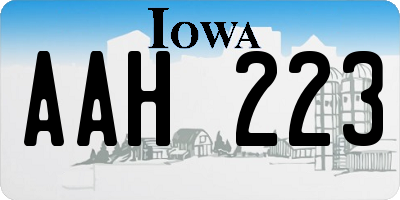 IA license plate AAH223