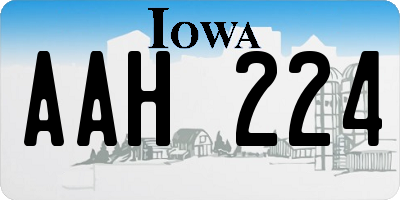 IA license plate AAH224