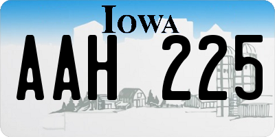 IA license plate AAH225