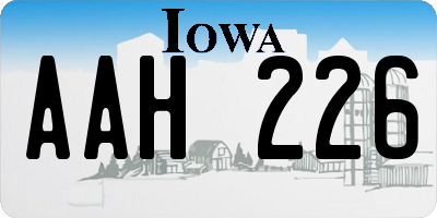 IA license plate AAH226