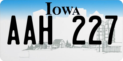 IA license plate AAH227