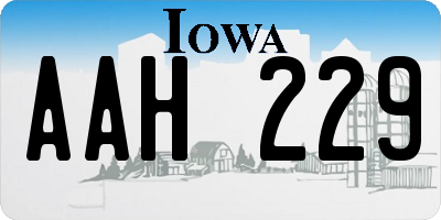 IA license plate AAH229