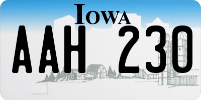 IA license plate AAH230