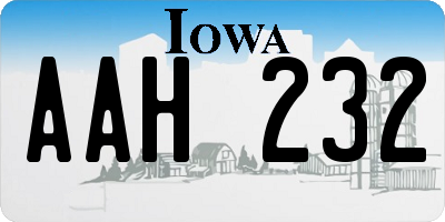 IA license plate AAH232