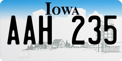 IA license plate AAH235