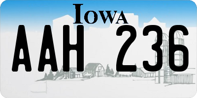 IA license plate AAH236