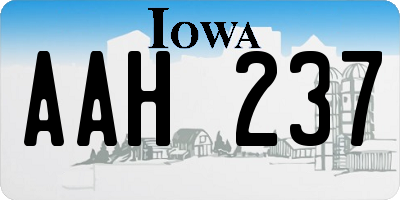 IA license plate AAH237