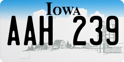 IA license plate AAH239