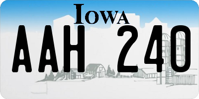 IA license plate AAH240