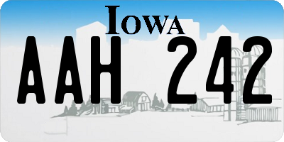 IA license plate AAH242