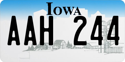 IA license plate AAH244