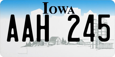 IA license plate AAH245