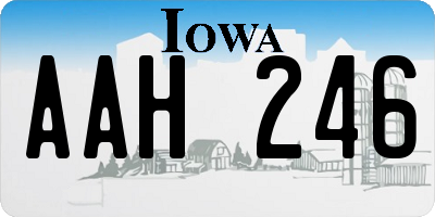 IA license plate AAH246