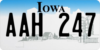 IA license plate AAH247