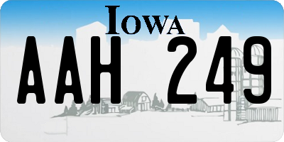 IA license plate AAH249