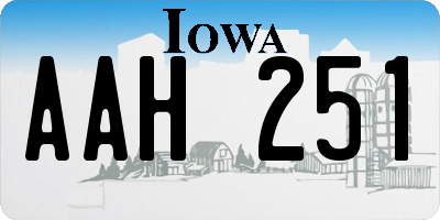 IA license plate AAH251