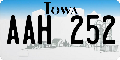 IA license plate AAH252