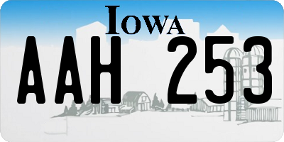 IA license plate AAH253