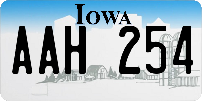 IA license plate AAH254