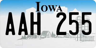 IA license plate AAH255