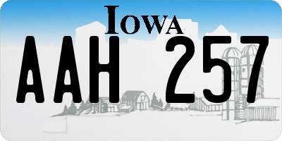 IA license plate AAH257