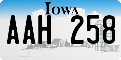 IA license plate AAH258